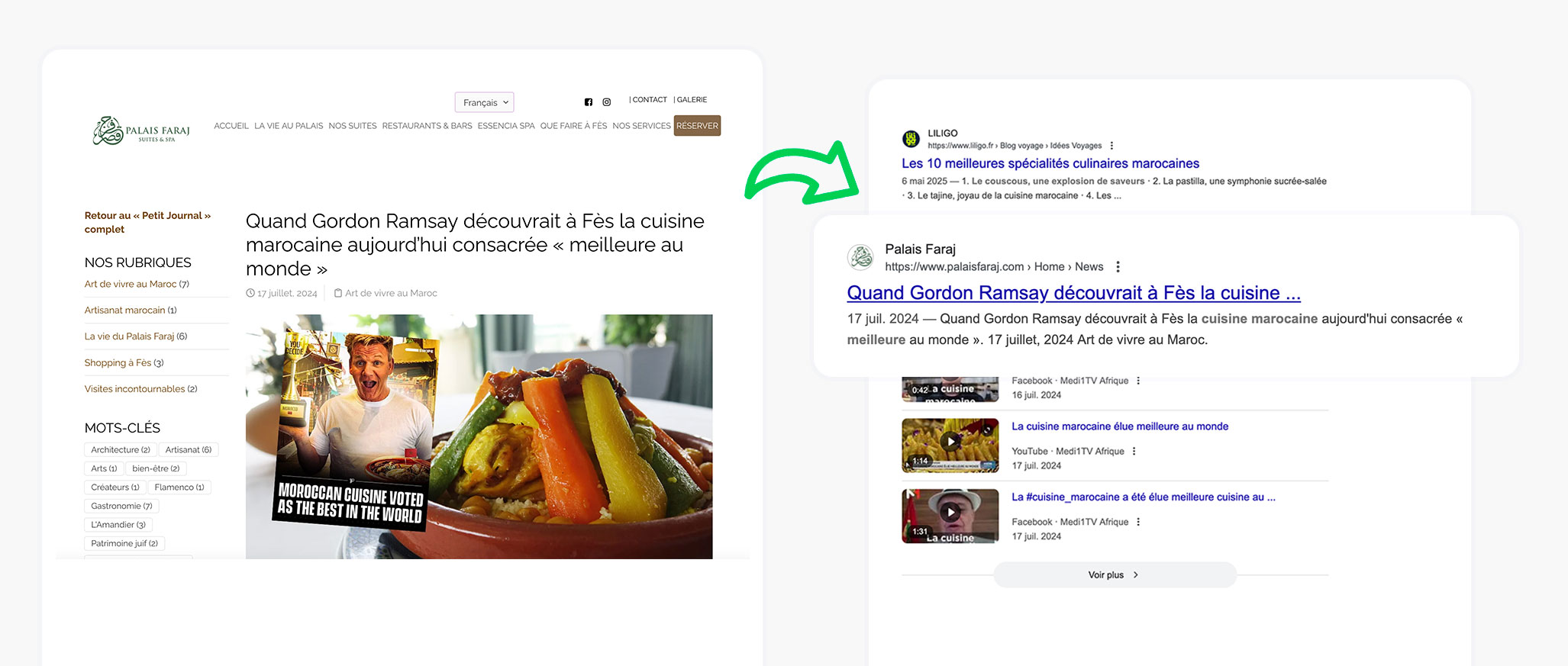 Gordon Ramsay Fès cuisine article Google search results